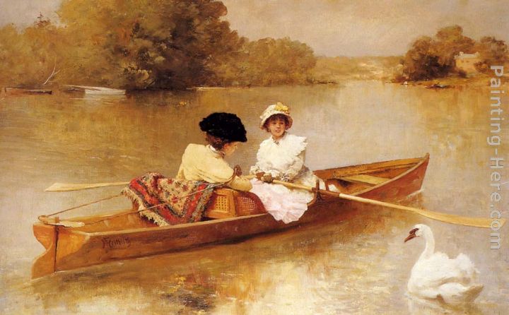 Boating on the Seine painting - Ferdinand Heilbuth Boating on the Seine art painting